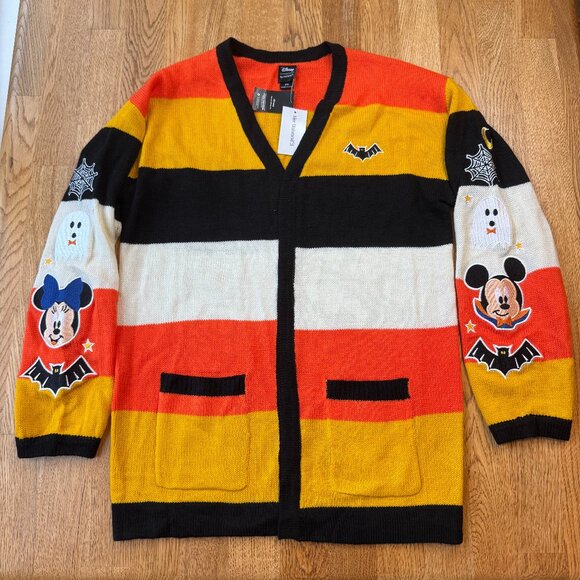 Disney Sweaters - Disney Her Universe Halloween Striped Cardigan Mickey Candy Corn Small NWT